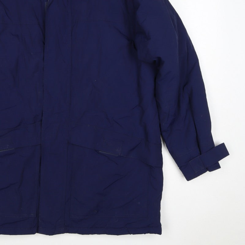 Danimac Women’s Blue Small Padded Parka Coat Zip Pockets