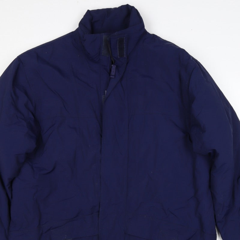 Danimac Women’s Blue Small Padded Parka Coat Zip Pockets