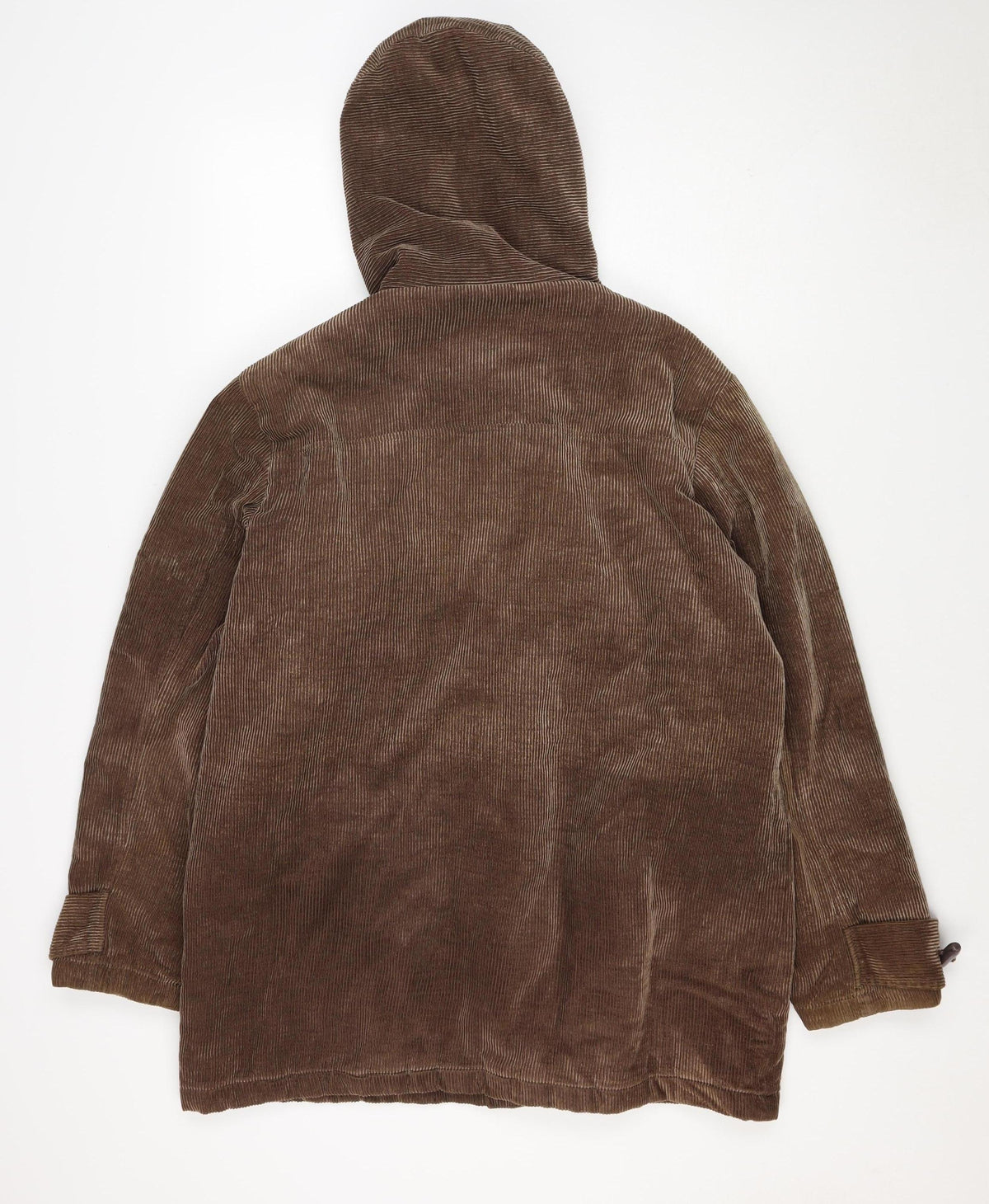 Cotton Traders Women’s Brown M Hooded Corduroy Toggle Duffle Coat