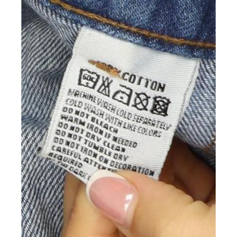 Groane Women Blue Size 12 Distressed Denim Dungarees Straight Leg