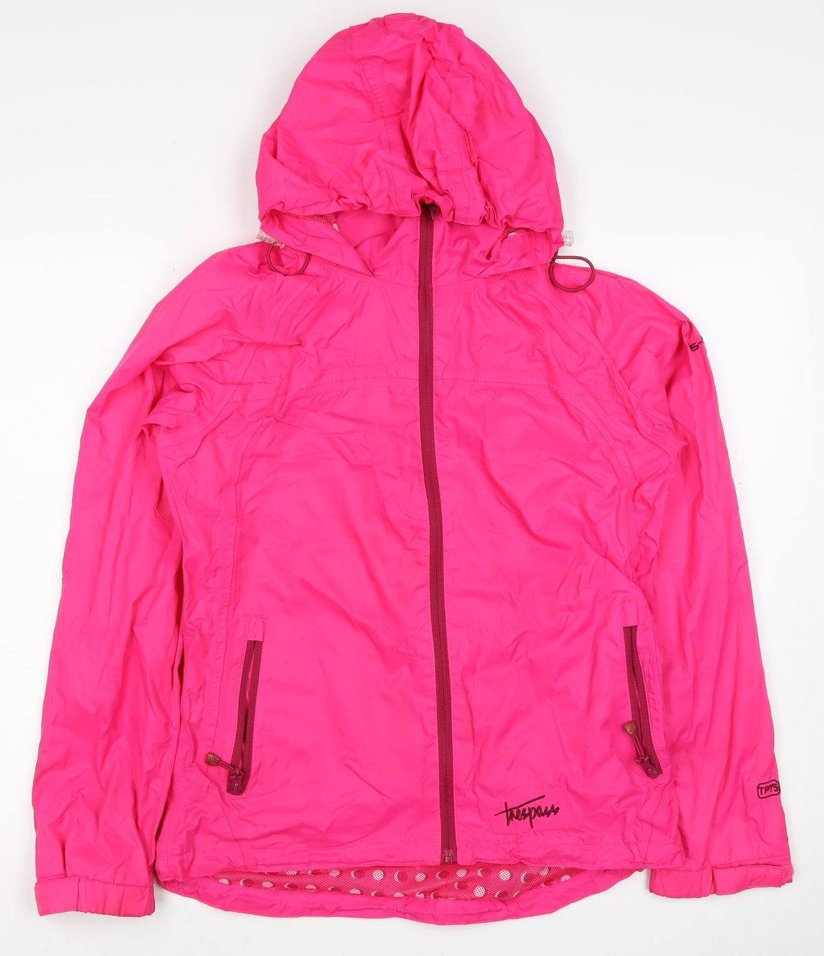 Trespass Women’s Pink M Hooded Waterproof Rain Jacket Full Zip