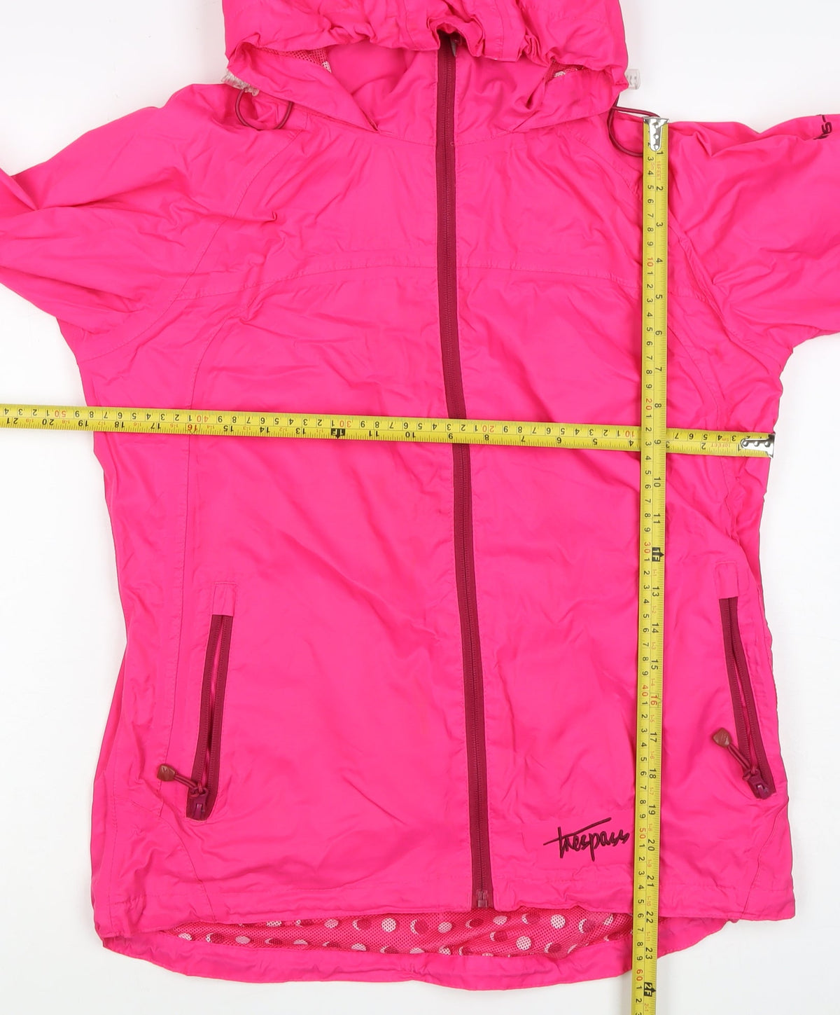 Trespass Women’s Pink M Hooded Waterproof Rain Jacket Full Zip