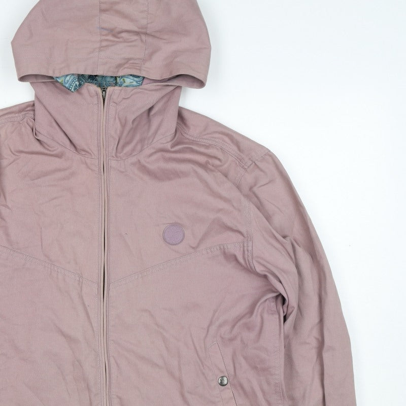 Voodoo Women’s Pink Hooded Cotton Jacket Size S Full Zip Paisley Lining