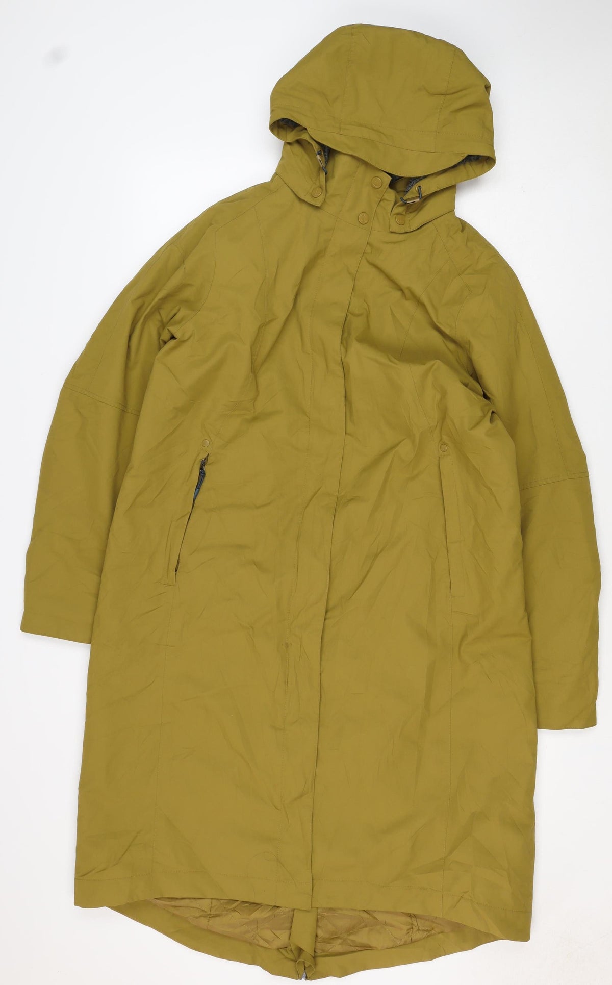 Seasalt Cornwall Women’s Yellow UK 14 Long Hooded Waterproof Rain Coat