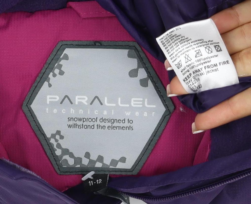 Parallél Girls Purple Pink Ski Jacket 11-12 Years Hooded Waterproof