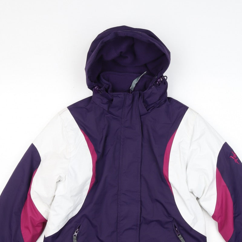Parallél Girls Purple Pink Ski Jacket 11-12 Years Hooded Waterproof