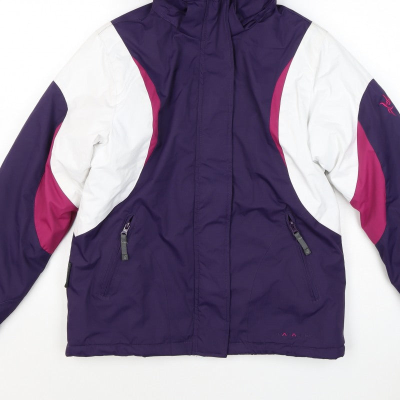 Parallél Girls Purple Pink Ski Jacket 11-12 Years Hooded Waterproof