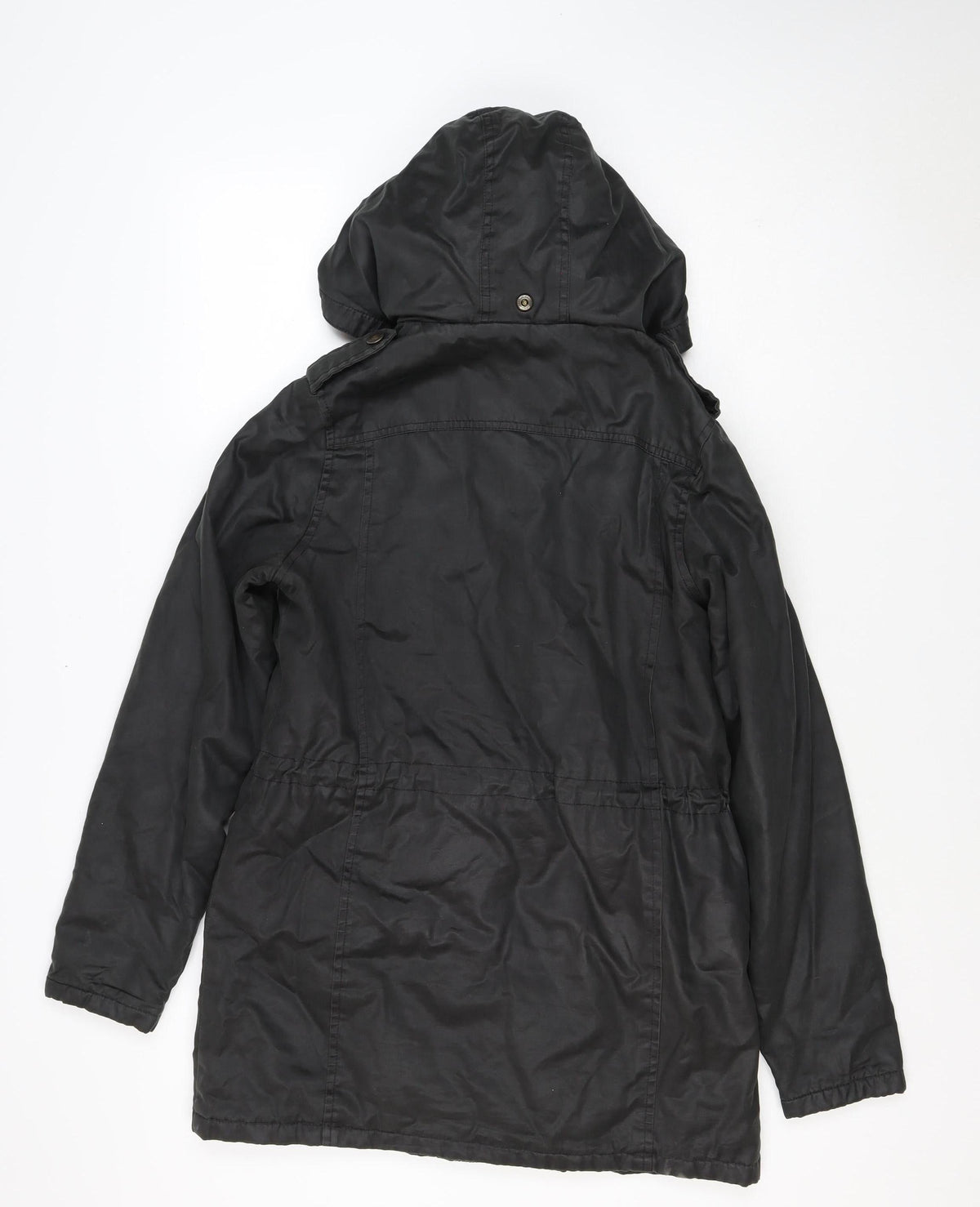 Fat Face Women’s Black UK 10 Hooded Parka Coat Sherpa Lined