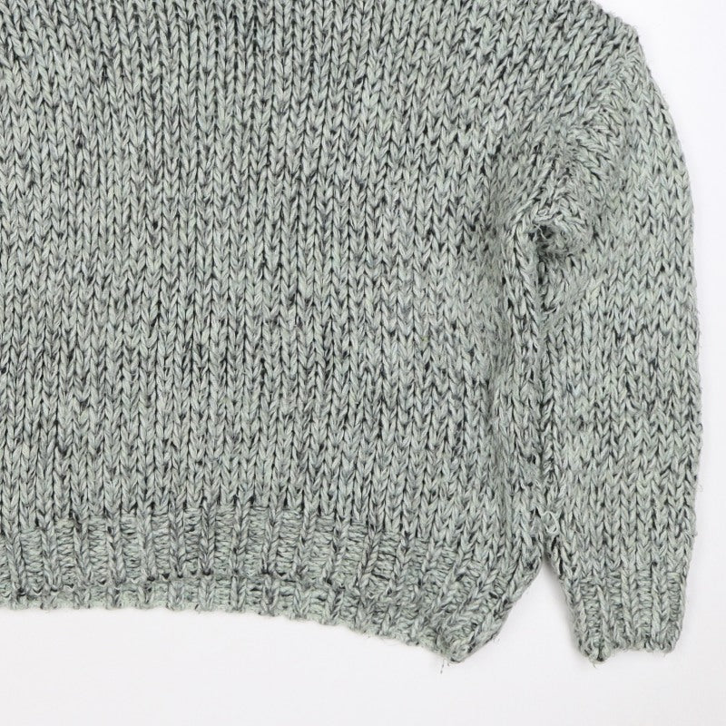 Topshop Women Grey M Chunky Knit Roll Neck Raglan Jumper