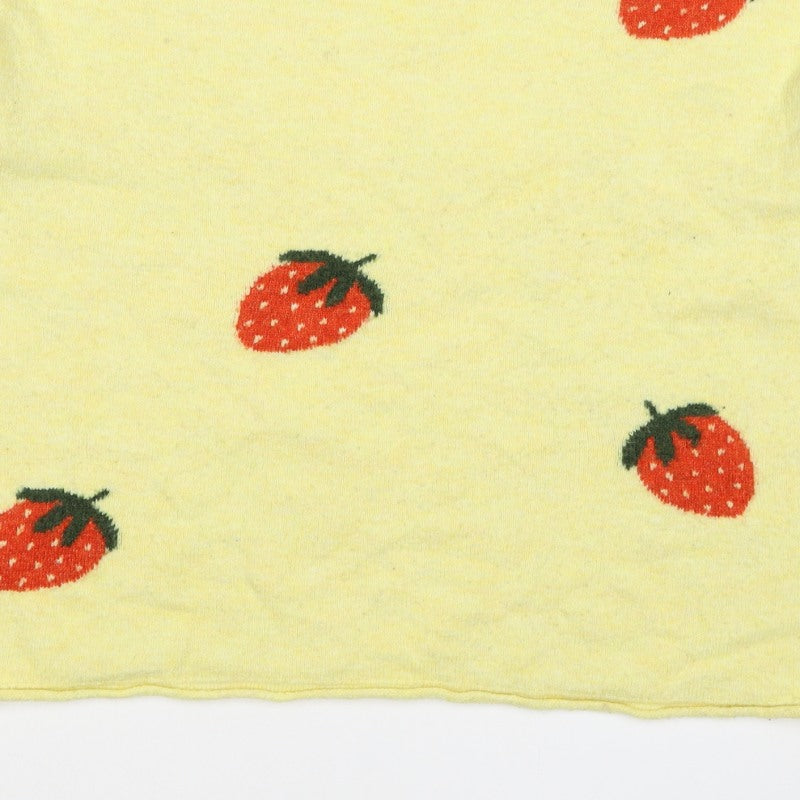 Next Women Yellow Strawberry Mohair Blend Short Sleeve Jumper UK 16 L
