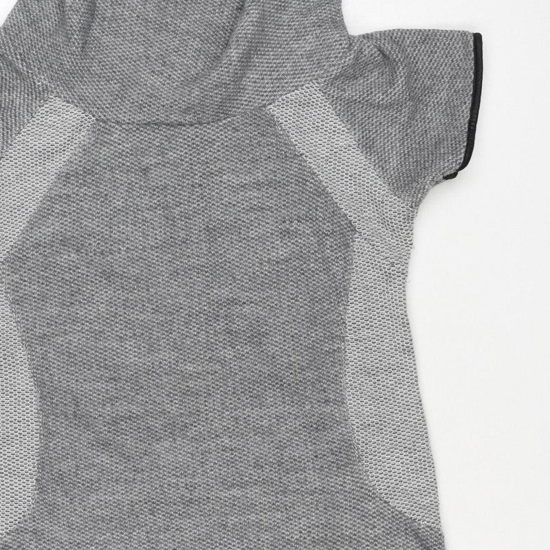 Zino Women Grey UK 8 Bodycon Knit Mini Dress Mesh Zip Pockets