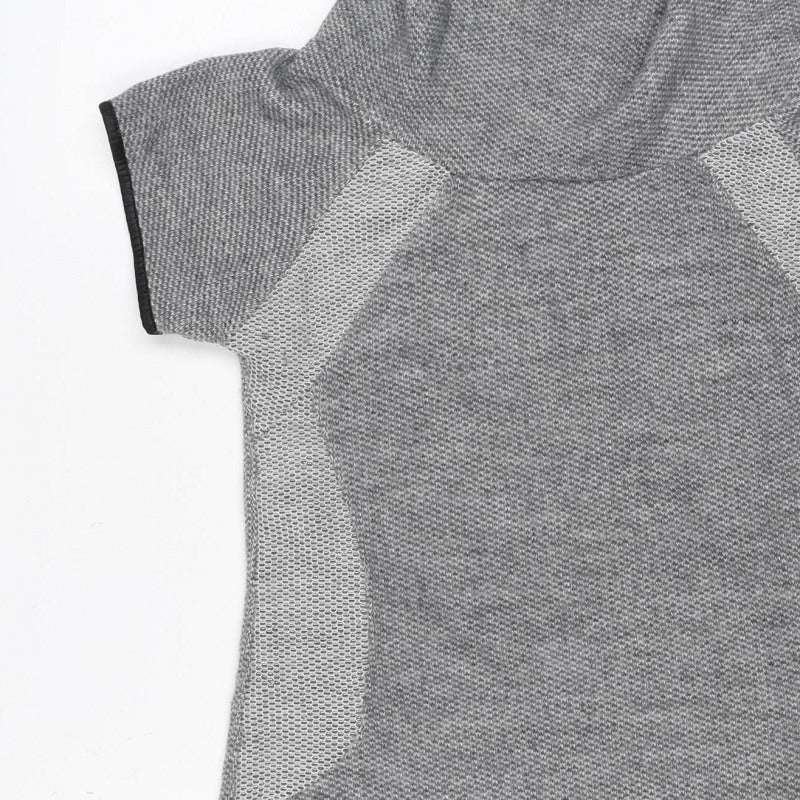 Zino Women Grey UK 8 Bodycon Knit Mini Dress Mesh Zip Pockets