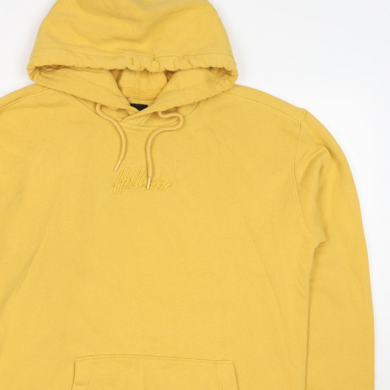 Additional view of Hollister Men’s Yellow M Pullover Hoodie Logo Fleece Kangaroo Pocket