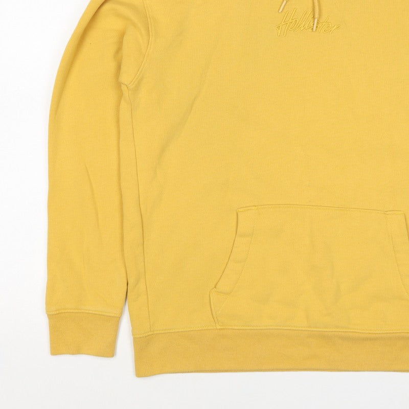 Additional view of Hollister Men’s Yellow M Pullover Hoodie Logo Fleece Kangaroo Pocket