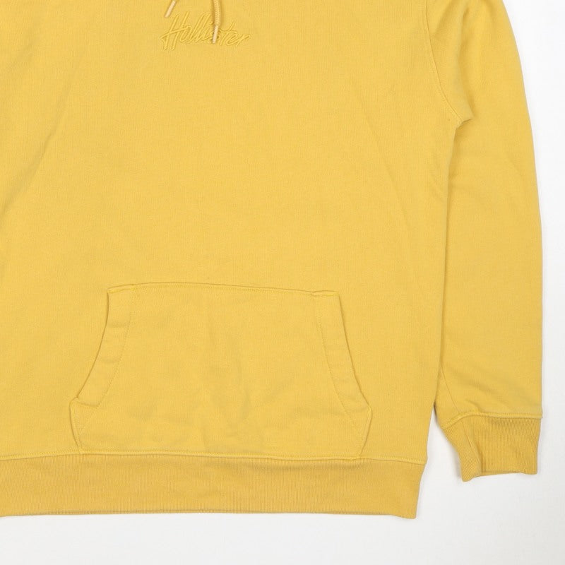 Additional view of Hollister Men’s Yellow M Pullover Hoodie Logo Fleece Kangaroo Pocket