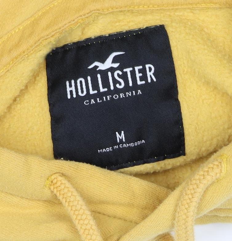 Additional view of Hollister Men’s Yellow M Pullover Hoodie Logo Fleece Kangaroo Pocket