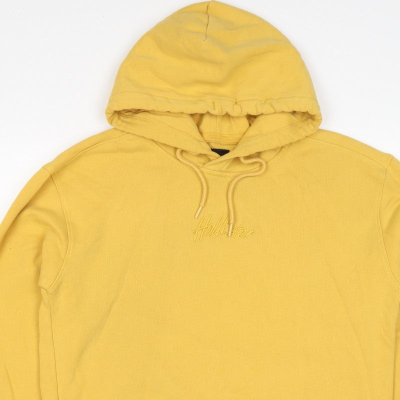 Additional view of Hollister Men’s Yellow M Pullover Hoodie Logo Fleece Kangaroo Pocket