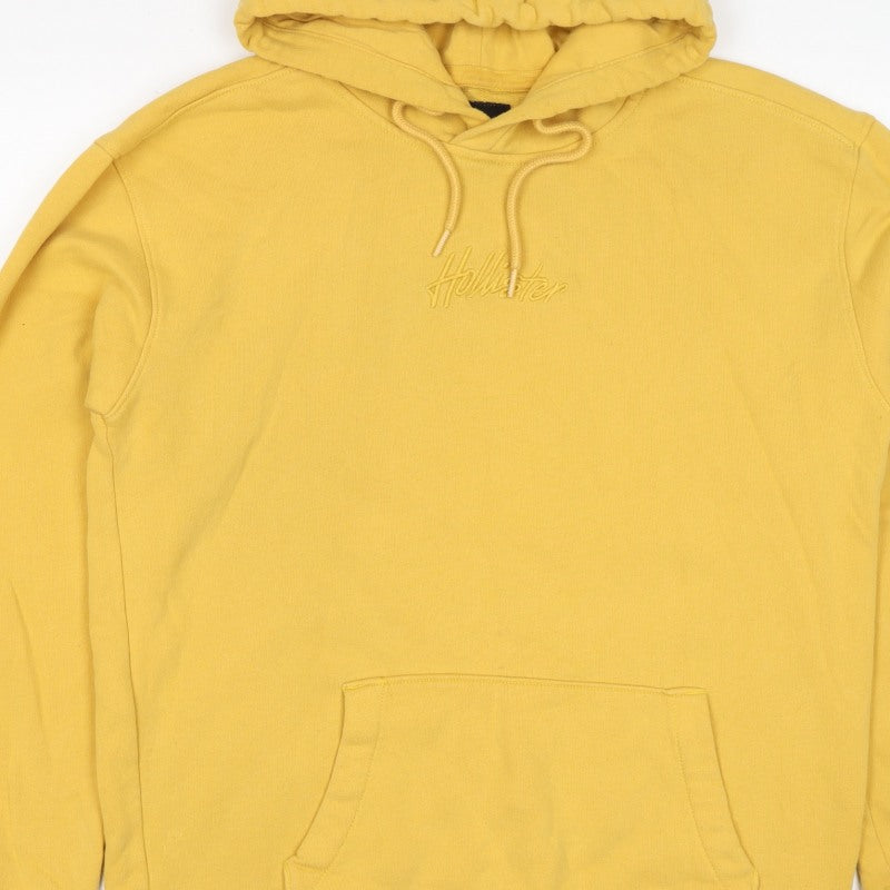 Additional view of Hollister Men’s Yellow M Pullover Hoodie Logo Fleece Kangaroo Pocket