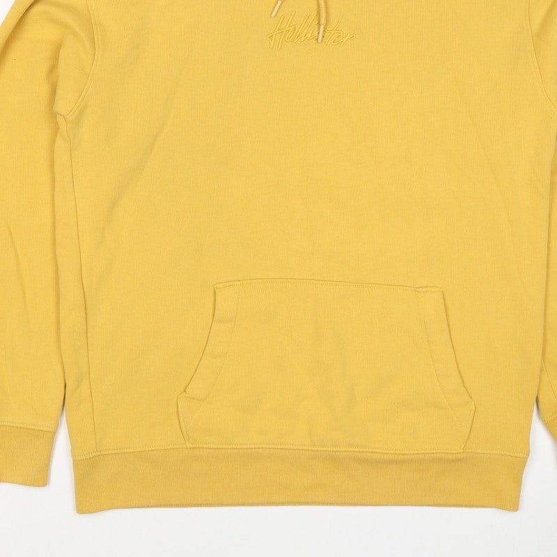 Additional view of Hollister Men’s Yellow M Pullover Hoodie Logo Fleece Kangaroo Pocket