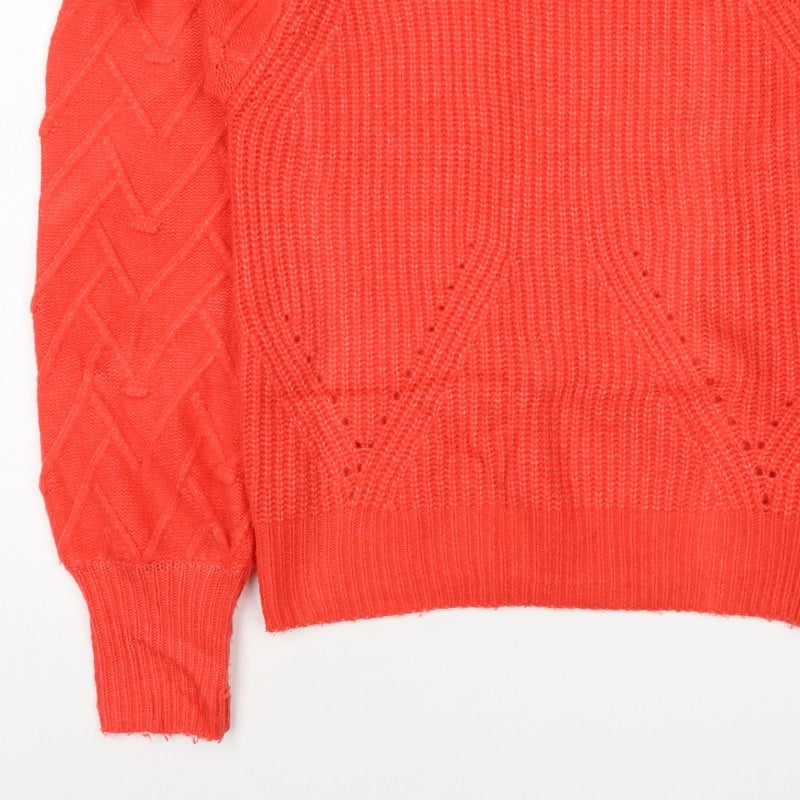 Joules Women’s Red UK 8 Cable Knit Crew Neck Pullover Jumper
