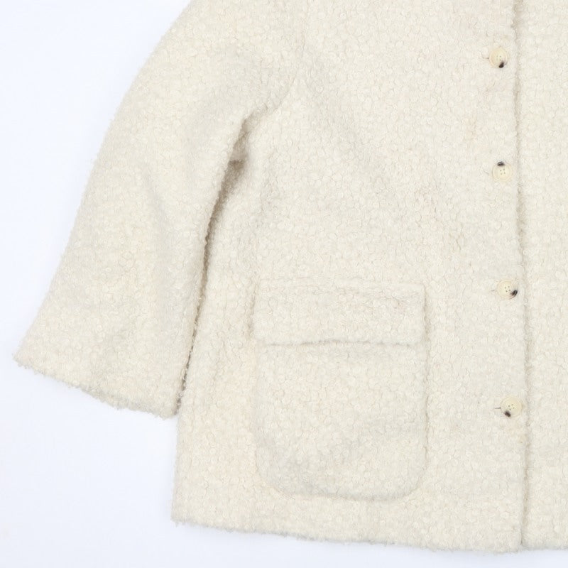 M&S Collection Women Ivory UK 22 Bouclé Mid-Length Button Coat