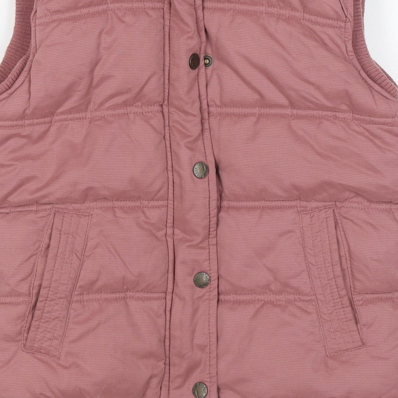 Additional view of FatFace girls’ pink 8-9 years hooded padded faux fur waistcoat gilet