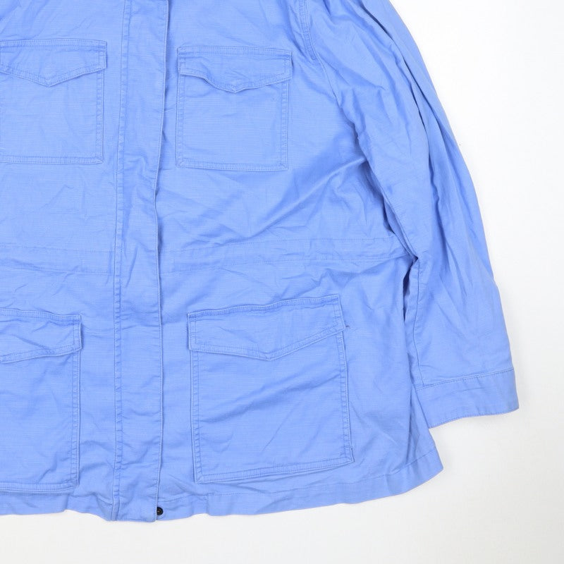 Lands' End Women Blue UK 24 Military Utility Jacket Cotton Blend