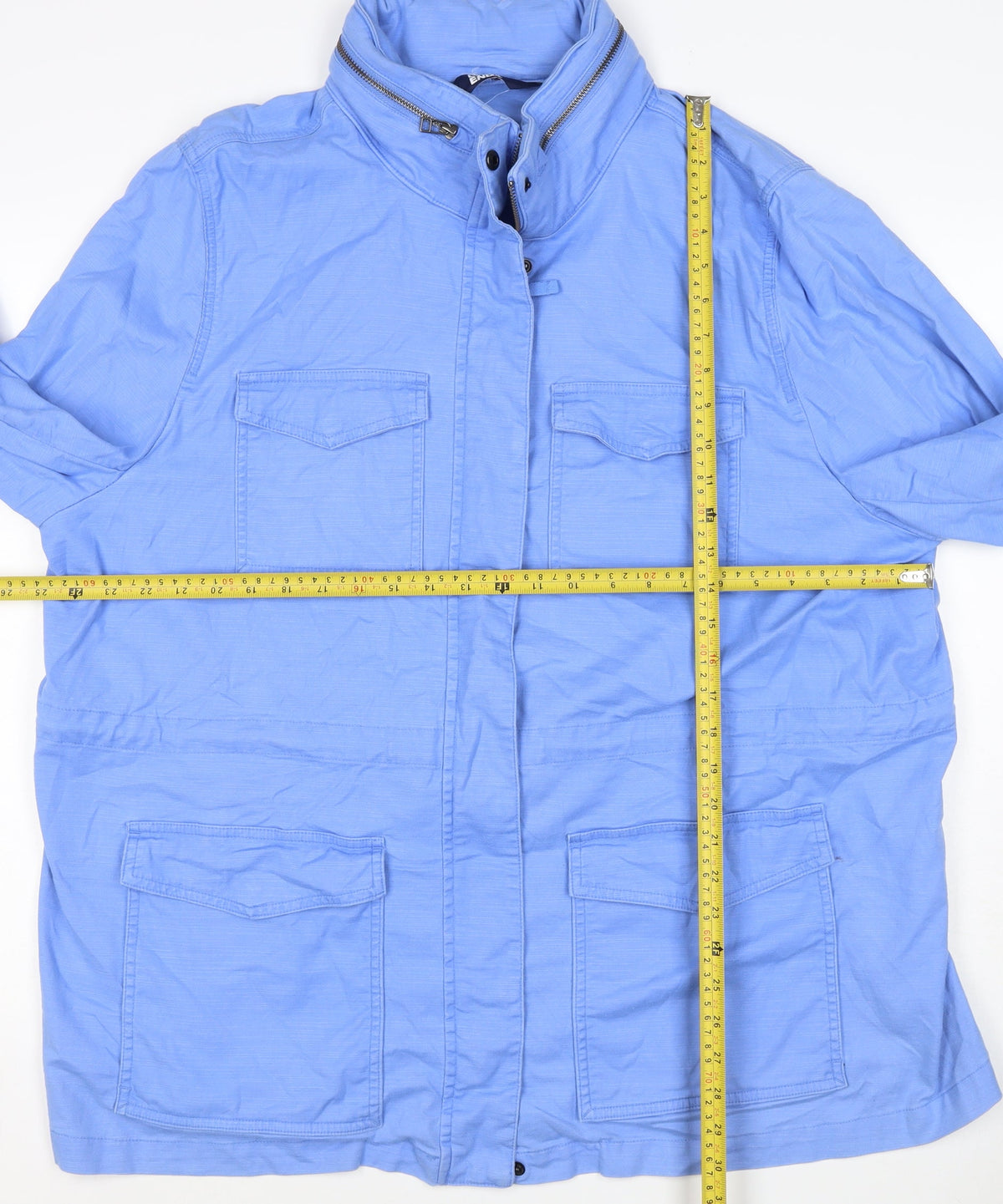 Lands' End Women Blue UK 24 Military Utility Jacket Cotton Blend