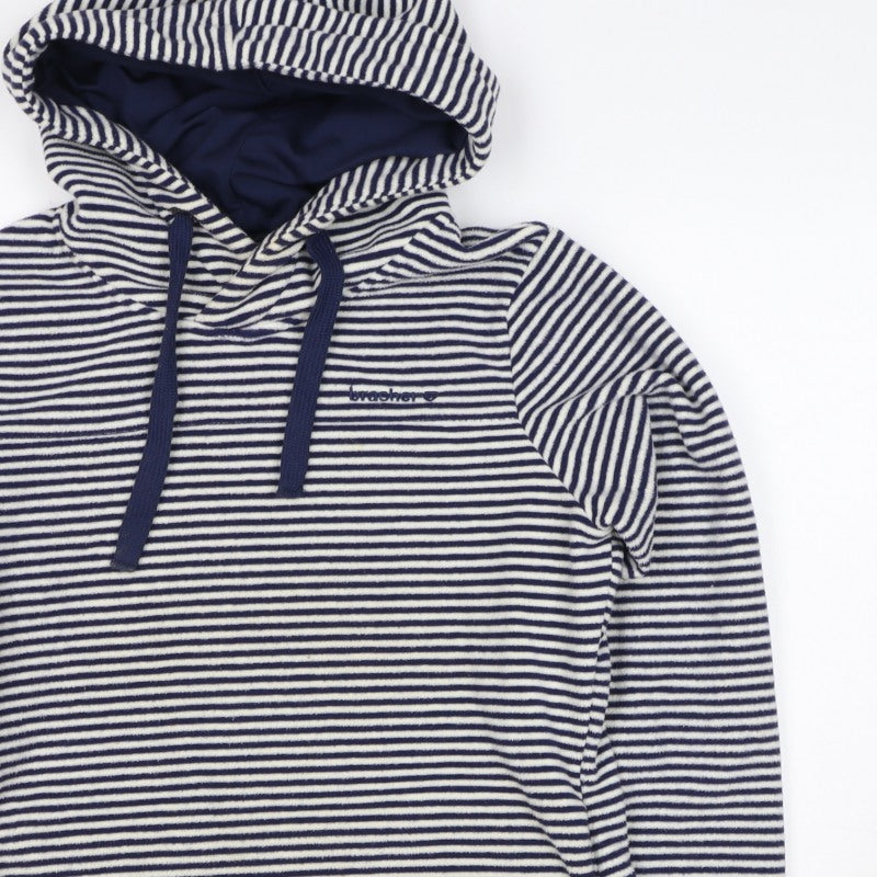Brasher Women’s Blue Striped Fleece Pullover Hoodie UK 8 Lined