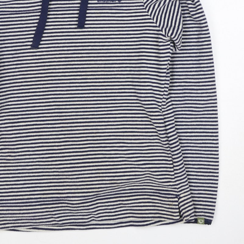 Brasher Women’s Blue Striped Fleece Pullover Hoodie UK 8 Lined