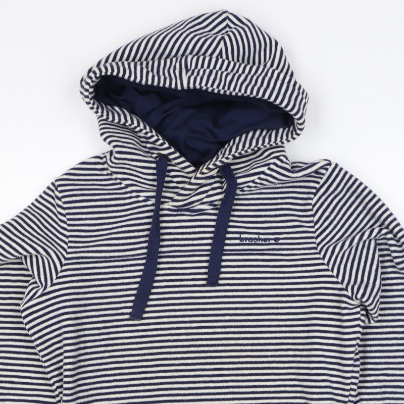 Brasher Women’s Blue Striped Fleece Pullover Hoodie UK 8 Lined
