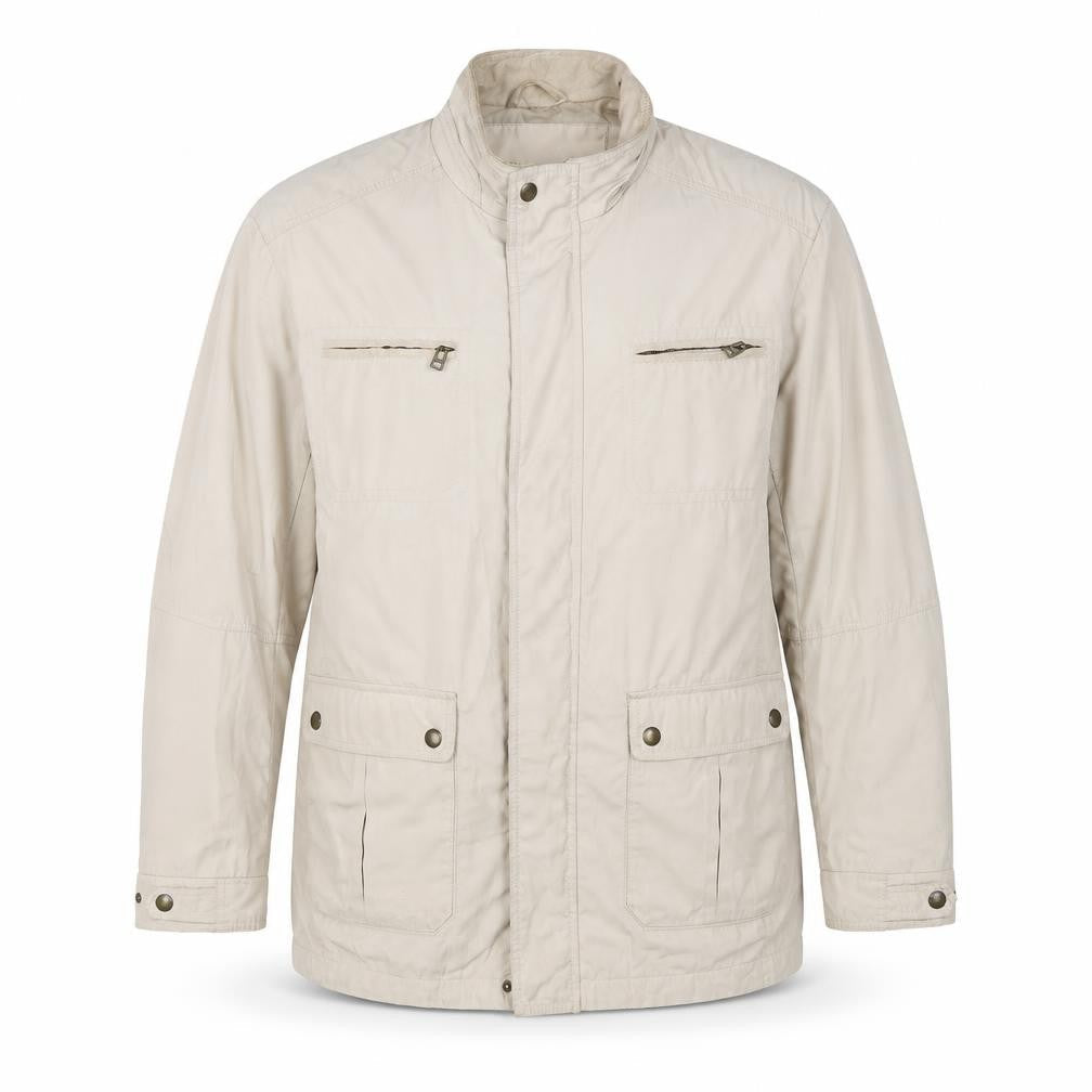 Marks and Spencer Men Beige Large Basic Jacket Zip Pockets