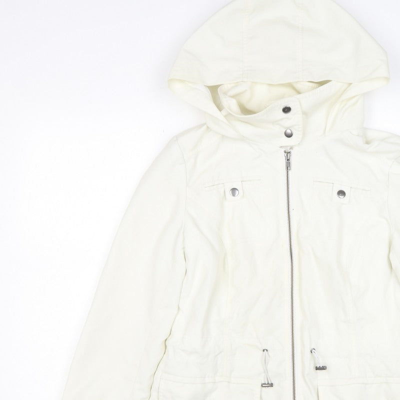 Marks and Spencer Women Ivory UK 10 Hooded Utility Parka Jacket
