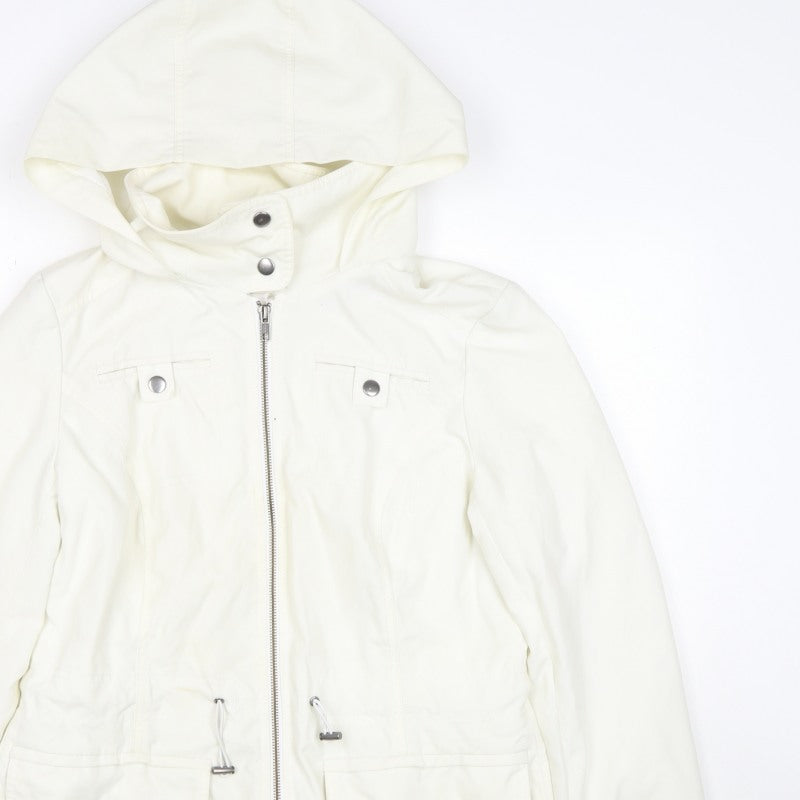 Marks and Spencer Women Ivory UK 10 Hooded Utility Parka Jacket