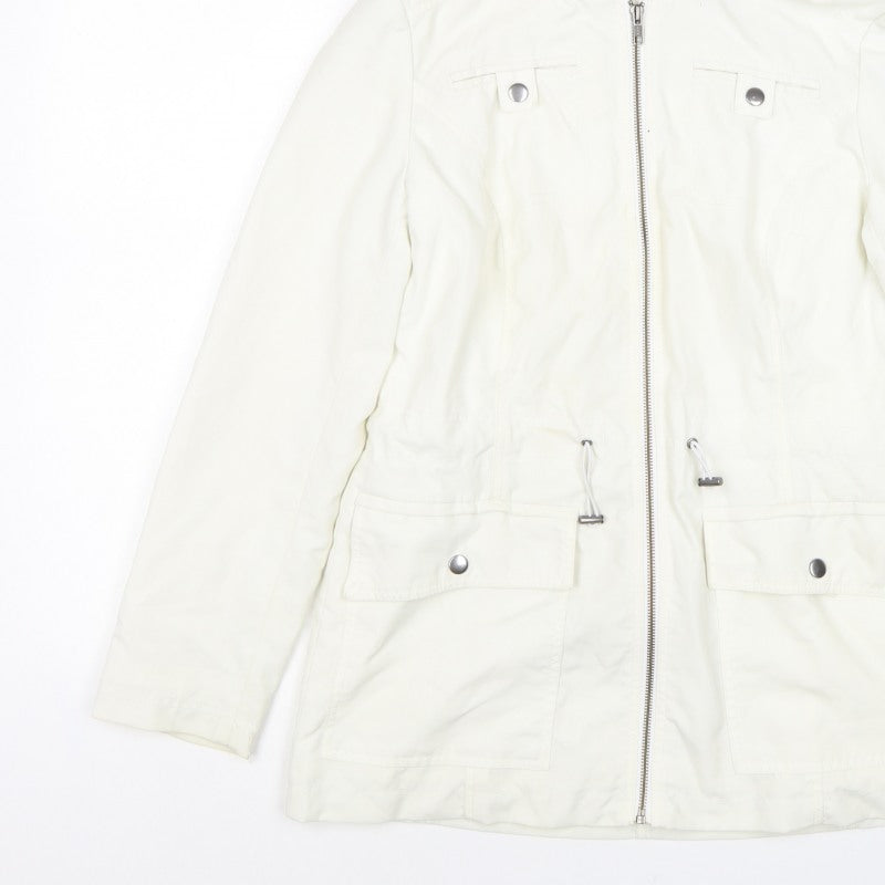 Marks and Spencer Women Ivory UK 10 Hooded Utility Parka Jacket