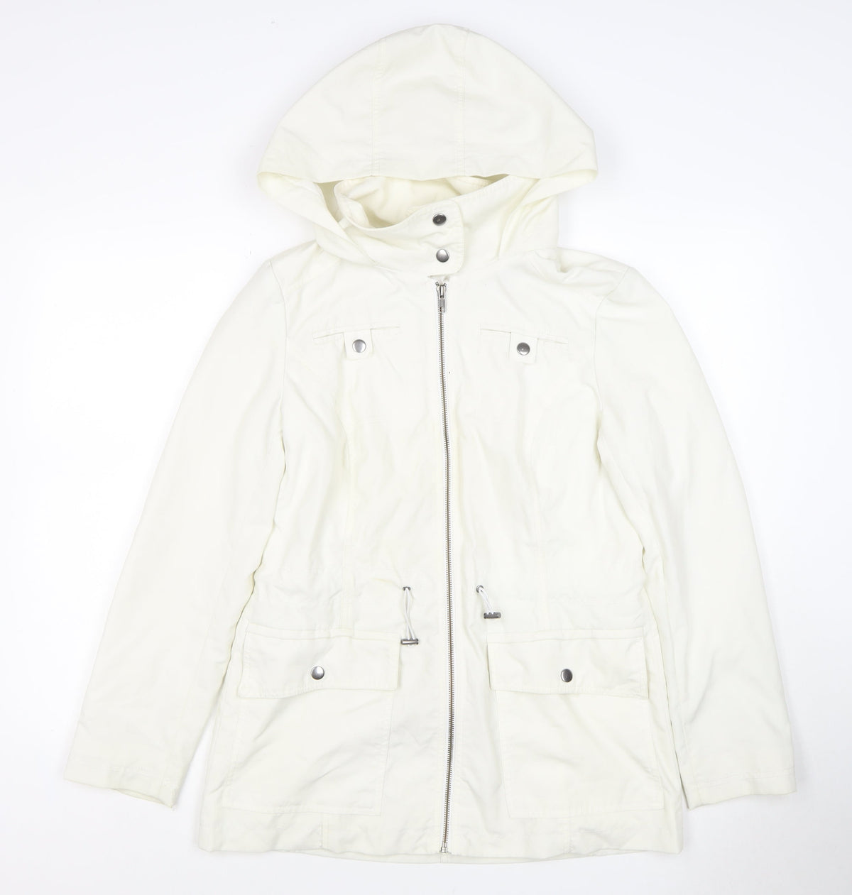 Marks and Spencer Women Ivory UK 10 Hooded Utility Parka Jacket