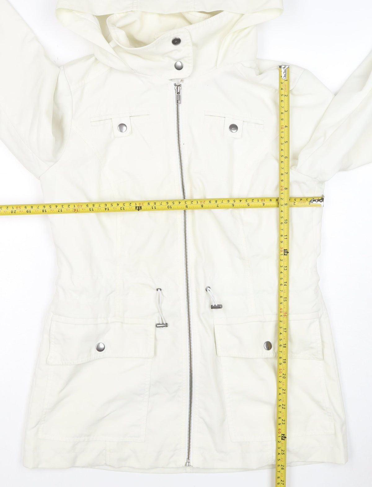 Marks and Spencer Women Ivory UK 10 Hooded Utility Parka Jacket