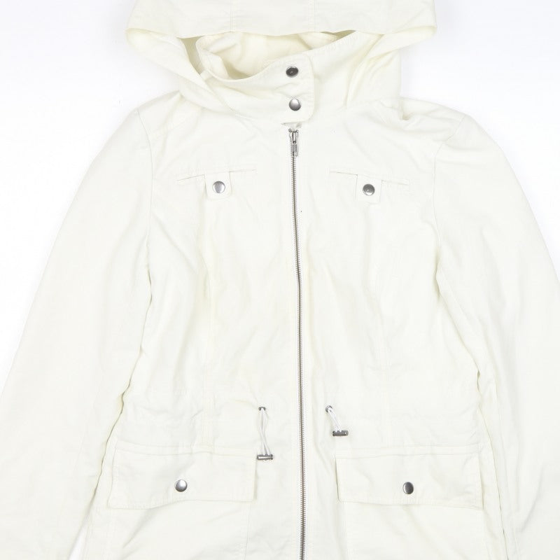 Marks and Spencer Women Ivory UK 10 Hooded Utility Parka Jacket