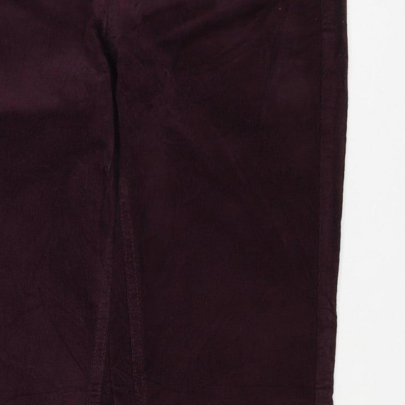 Marks and Spencer Women Purple Size 8 Straight Corduroy Trousers