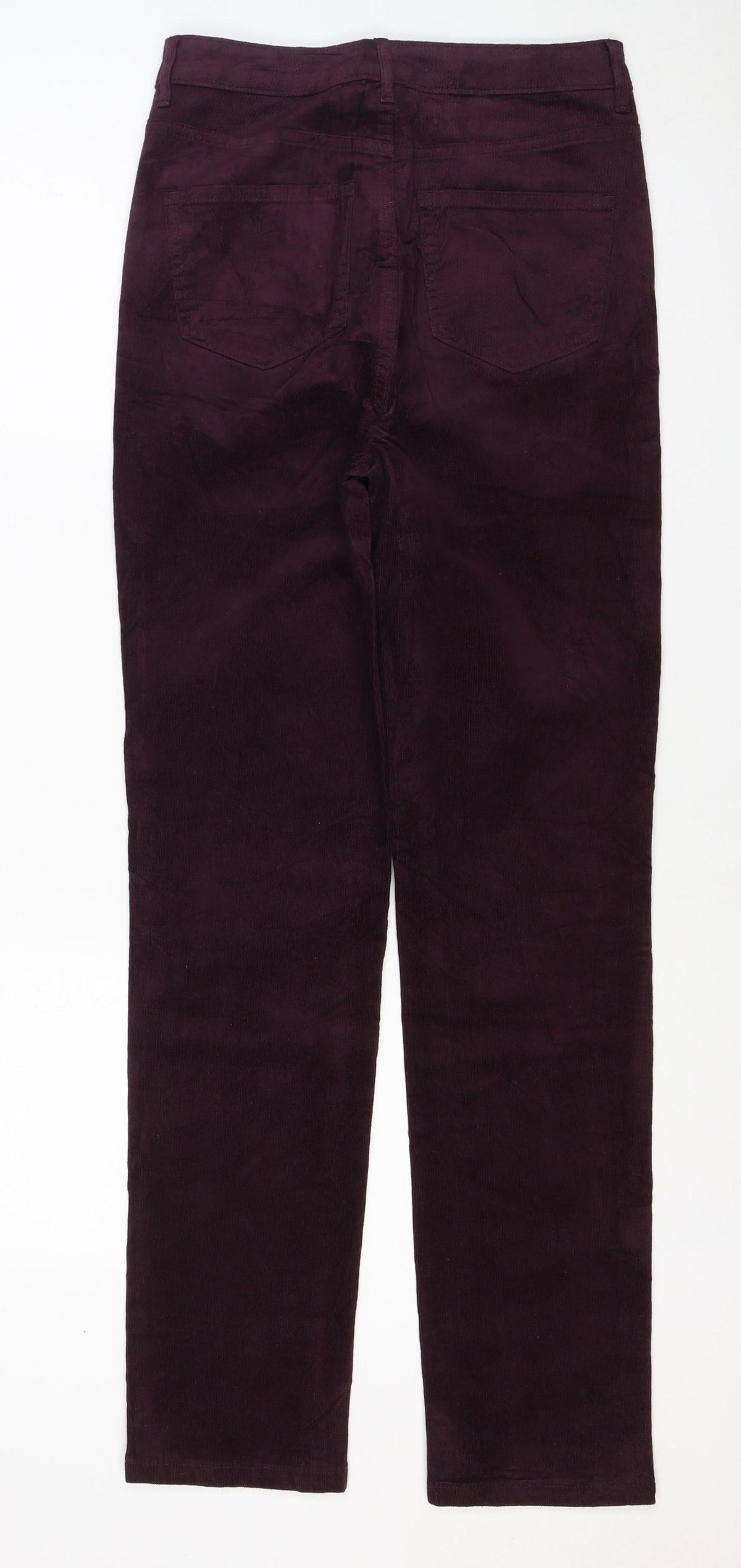 Marks and Spencer Women Purple Size 8 Straight Corduroy Trousers