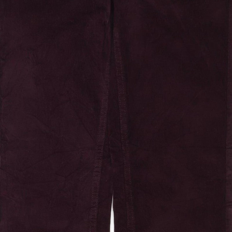 Marks and Spencer Women Purple Size 8 Straight Corduroy Trousers