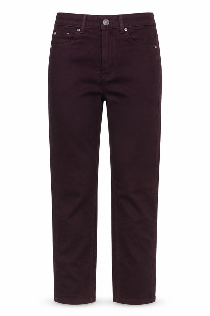 Marks and Spencer Women Purple Size 8 Straight Corduroy Trousers