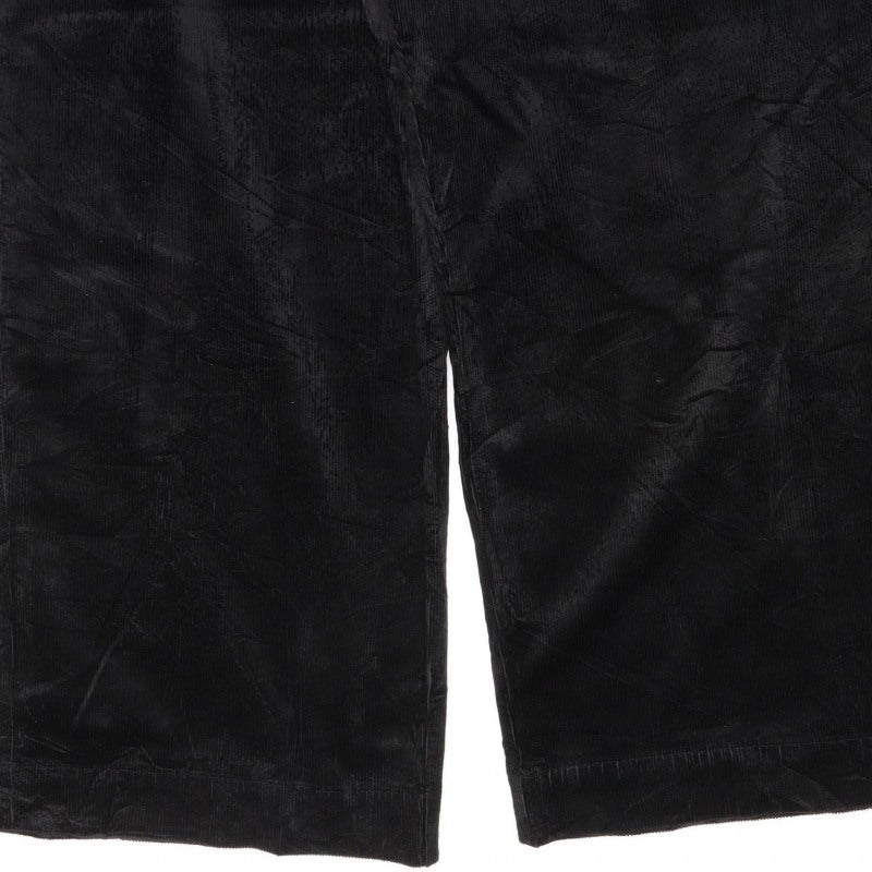 Marks and Spencer Women Black Corduroy Cargo Trousers Size 24 Wide Leg