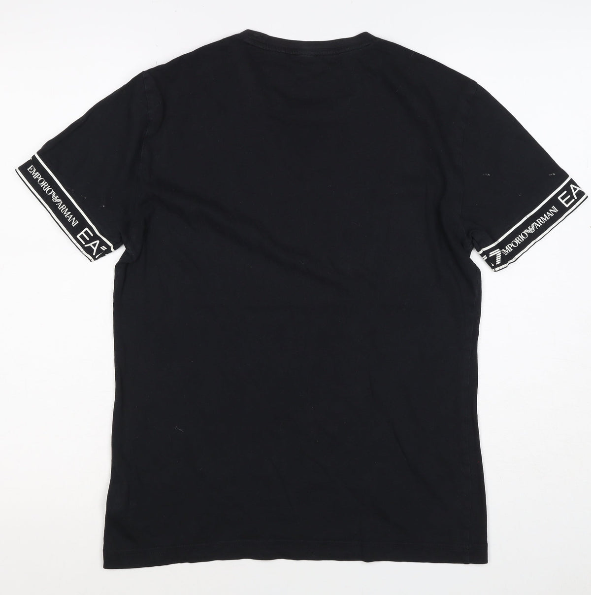 EA7 Emporio Armani Men’s Black S Slim Logo Sleeve T-Shirt