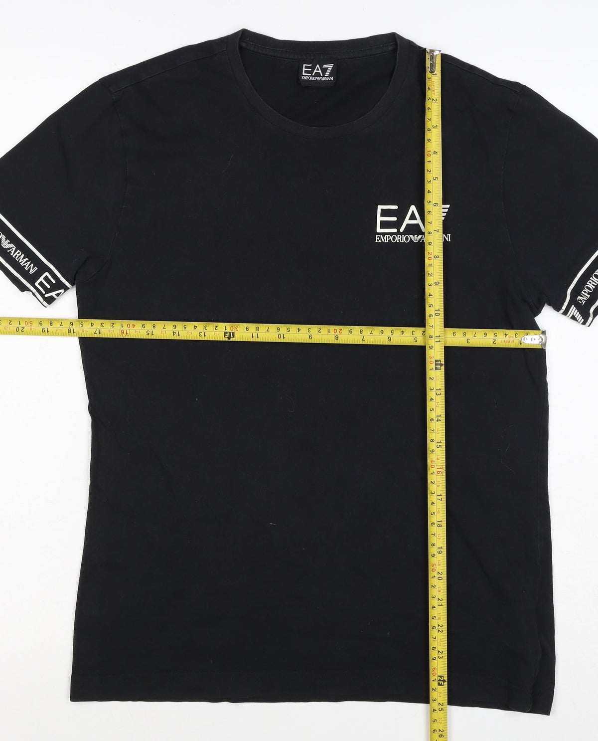 EA7 Emporio Armani Men’s Black S Slim Logo Sleeve T-Shirt
