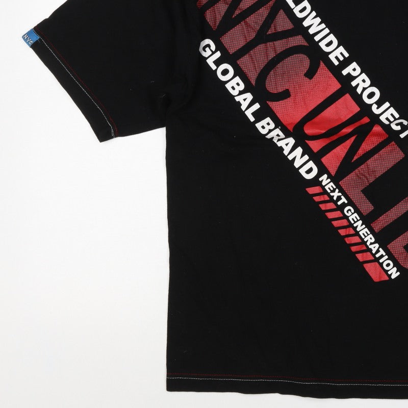 NYC United Men’s Black XL Graphic Print Cotton Crew Neck T-Shirt