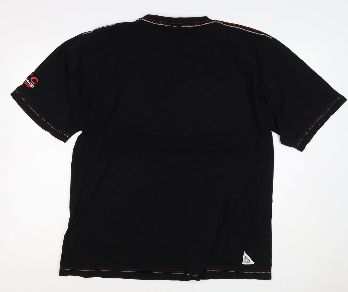 NYC United Men’s Black XL Graphic Print Cotton Crew Neck T-Shirt