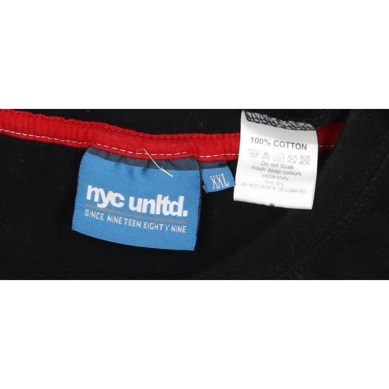 NYC United Men’s Black XL Graphic Print Cotton Crew Neck T-Shirt
