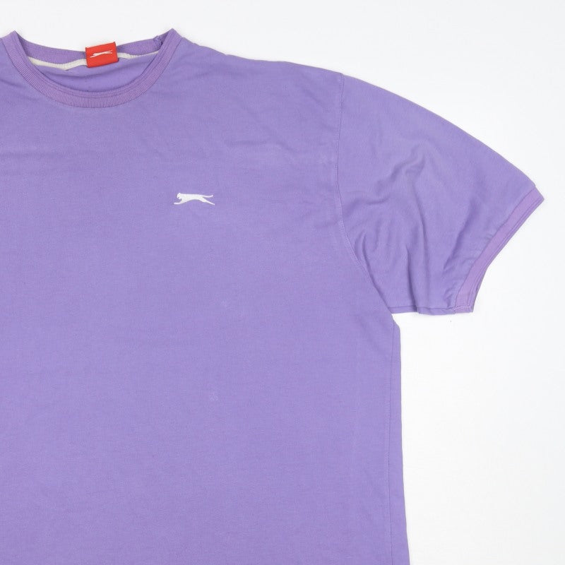 Slazenger Men’s Purple 2XL Crew Neck Logo Short Sleeve T-Shirt