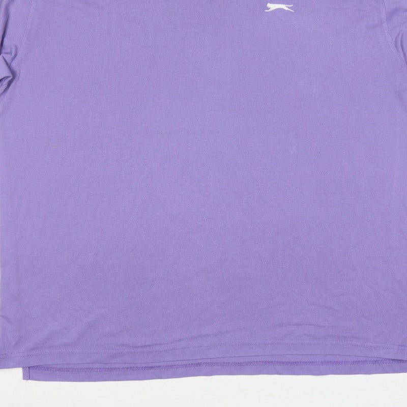 Slazenger Men’s Purple 2XL Crew Neck Logo Short Sleeve T-Shirt